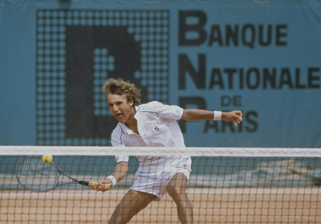 Mats Wilander of Sweden during the Men's Singles Final match at the French Open Tennis Championship on 6 June 1982 at the Stade Roland Garros Stadium in Paris, France.