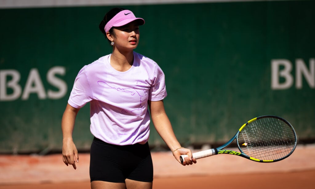 Alex Eala looks on ahead of Roland Garros.
