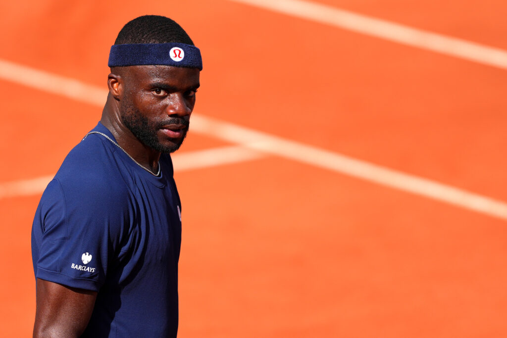 Frances Tiafoe looks on at Roland Garros.