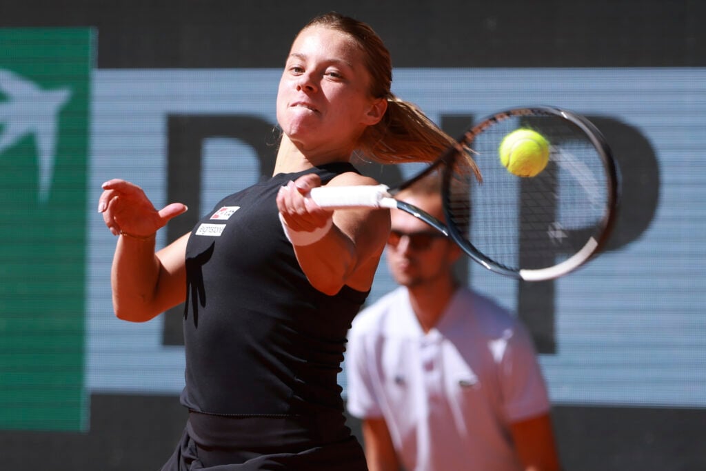 Maja Chwaliska in action at the French Open.
