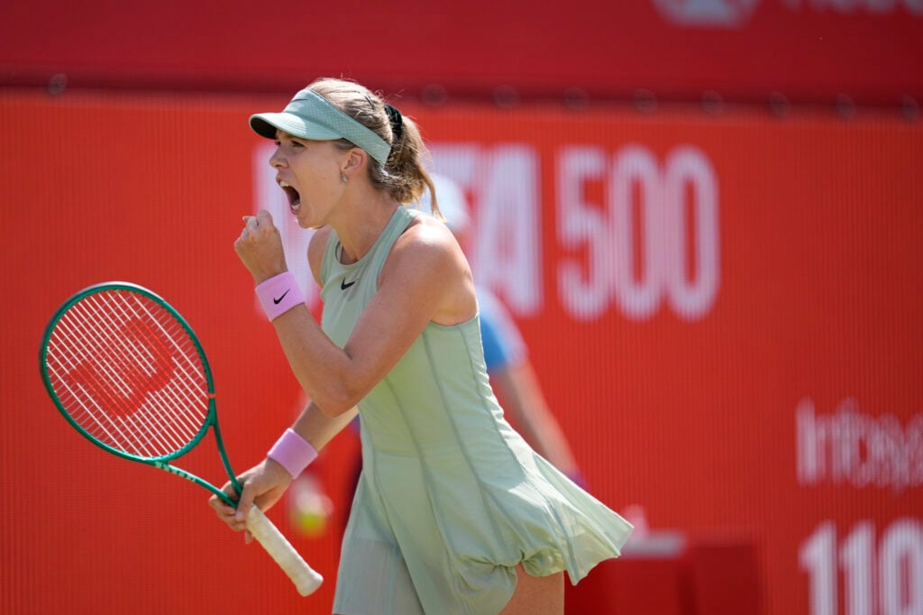 Katie Boulter celebrates at Queen's.