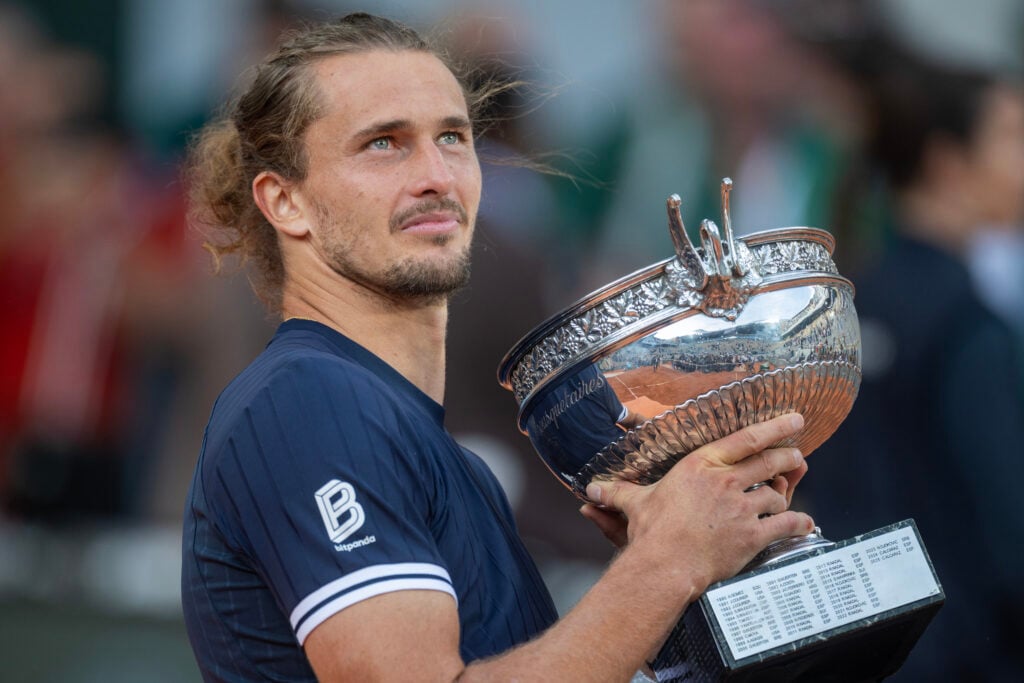 Alexander Zverev lifts the French Open trophy
