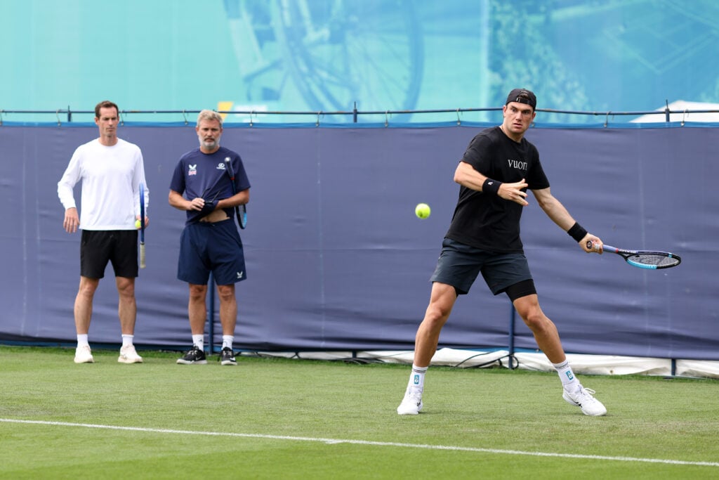 Jack Draper in action in Eastbourne.