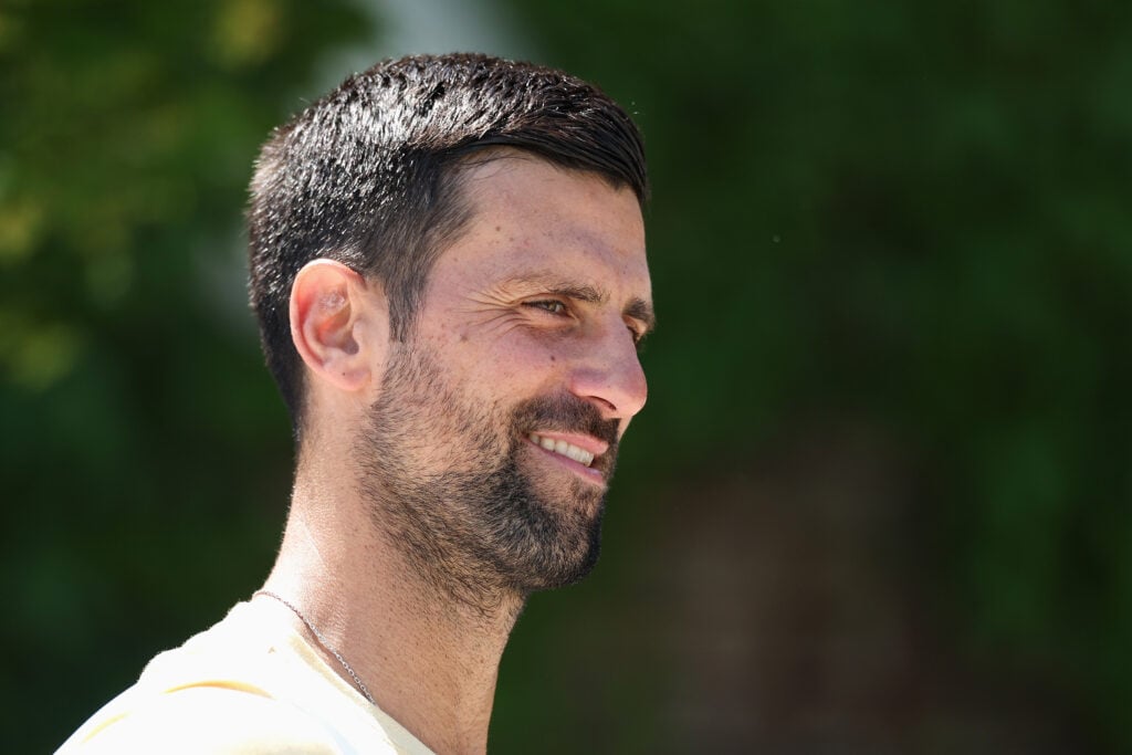 Novak Djokovic looks on ahead of Wimbledon.