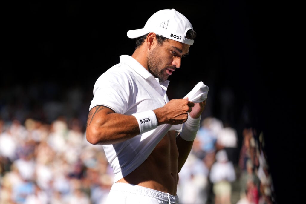 Matteo Berrettini in action at Wimbledon.