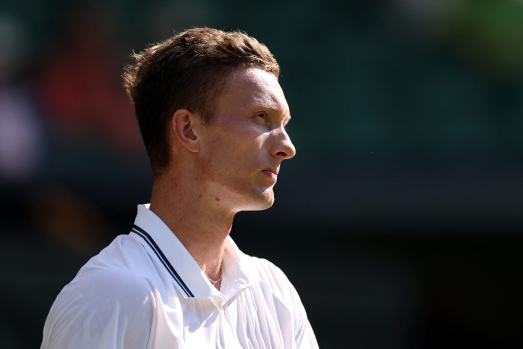 Jiri Lehecka looks on during the 2026 Wimbledon Championships.