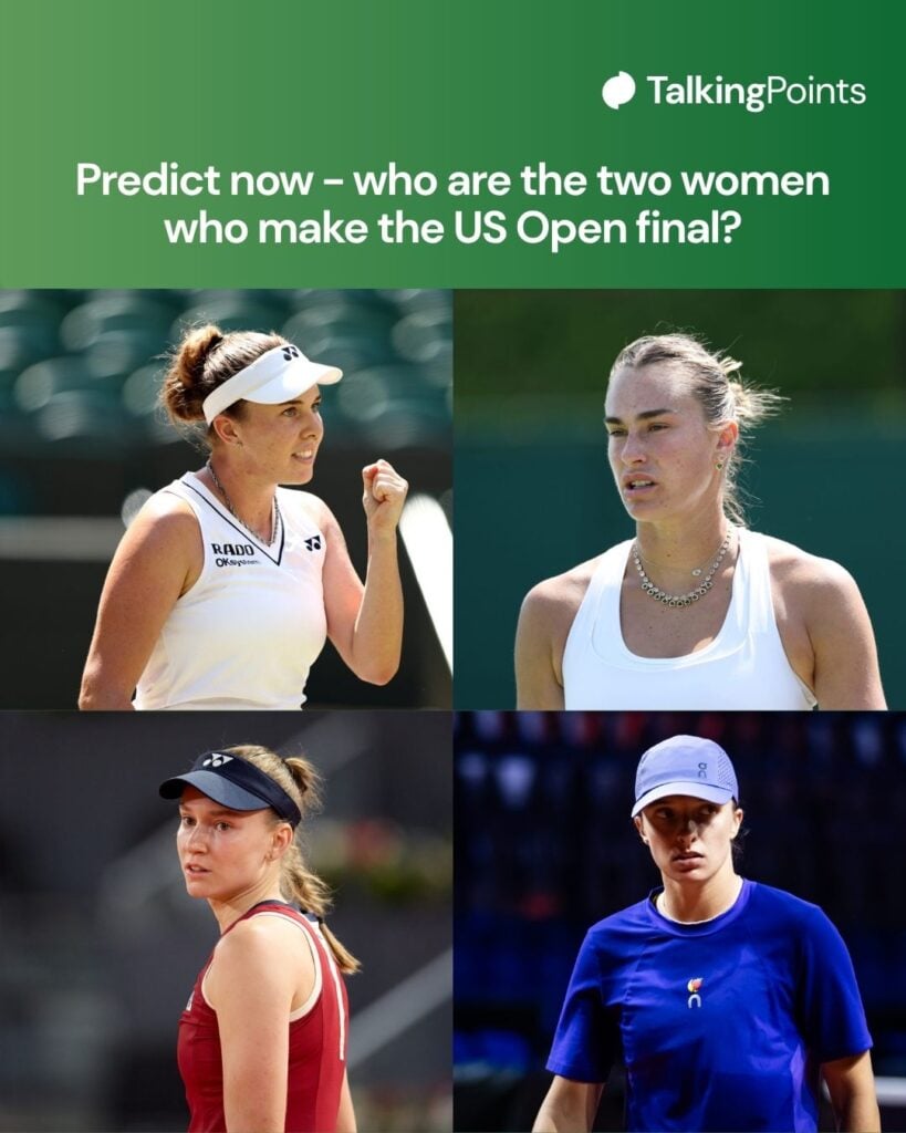 US Open split of four graphic